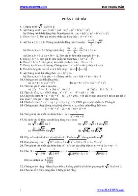 Chuyên đề Bồi dưỡng học sinh giỏi Toán lớp 9